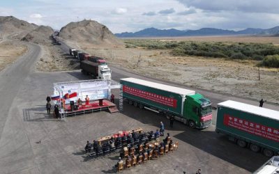 중국-몽골-러시아 연결하는 아시아 도로망(AH-4) 시험 운송